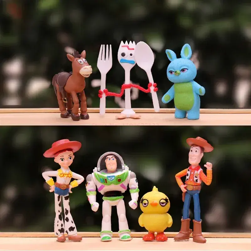 7pcs Toy Story 4 Action Figures Toys Woody Jessie Buzz Lightyear Forky Pig Bear Model Dolls Figurine Christmas Toy Gifts