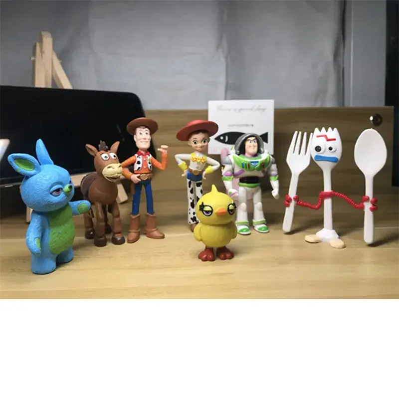 7pcs Toy Story 4 Action Figures Toys Woody Jessie Buzz Lightyear Forky Pig Bear Model Dolls Figurine Christmas Toy Gifts
