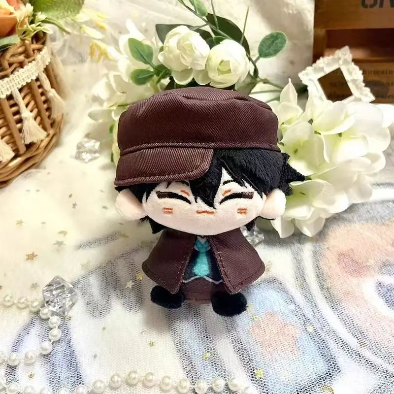 Anime Bungou Stray Dogs Plush Keychain 10CM Dazai Osamu Nakahara Chuuya Soft Stuffed Toys Birthday Gift