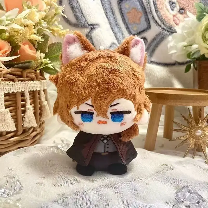 Anime Bungou Stray Dogs Plush Keychain 10CM Dazai Osamu Nakahara Chuuya Soft Stuffed Toys Birthday Gift