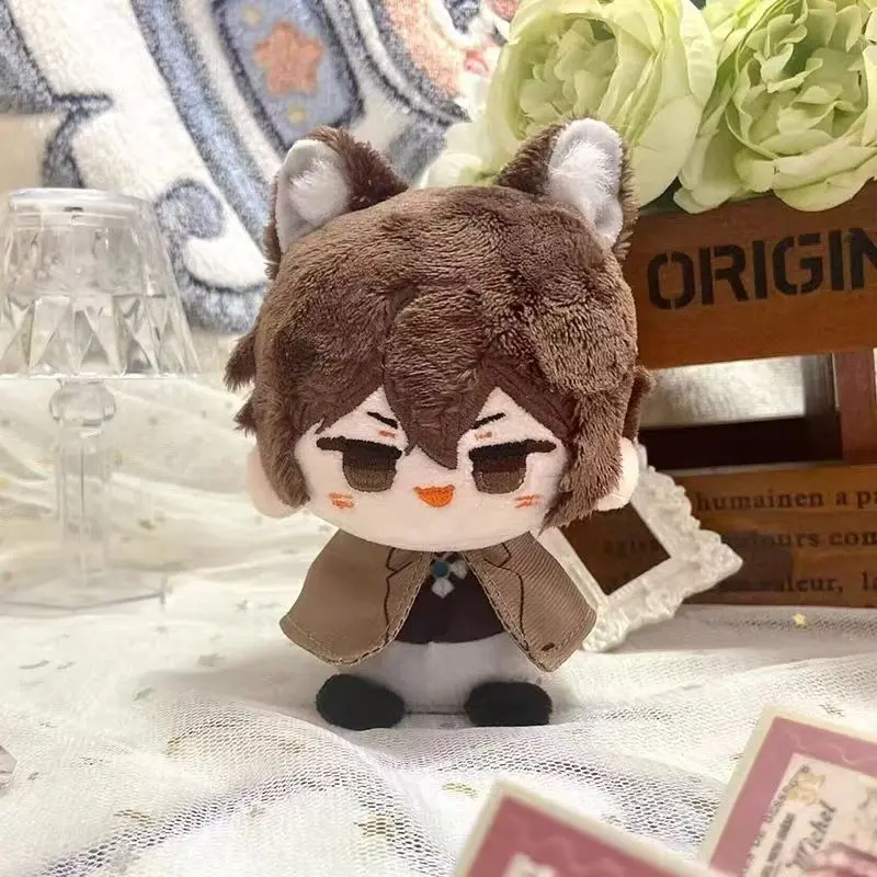 Anime Bungou Stray Dogs Plush Keychain 10CM Dazai Osamu Nakahara Chuuya Soft Stuffed Toys Birthday Gift