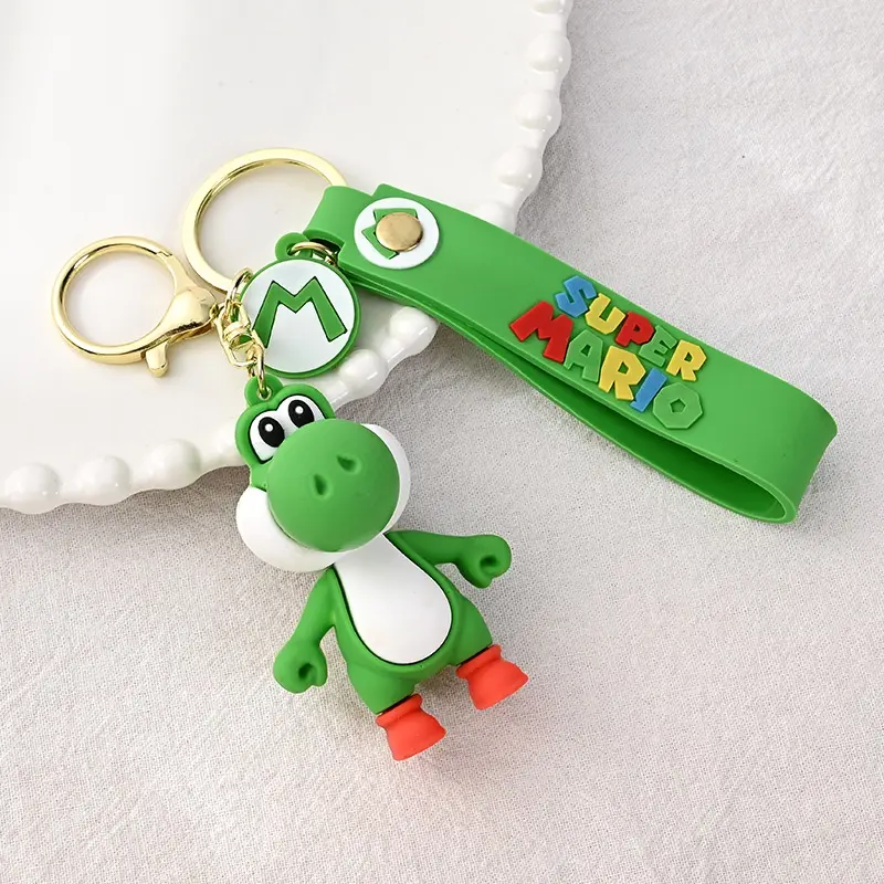 Set 24Pcs Super Mario Bros Keychain Action Figure Pendant Cute Cartoon Character Toy Doll Model Decoration Kid Birthday Gift