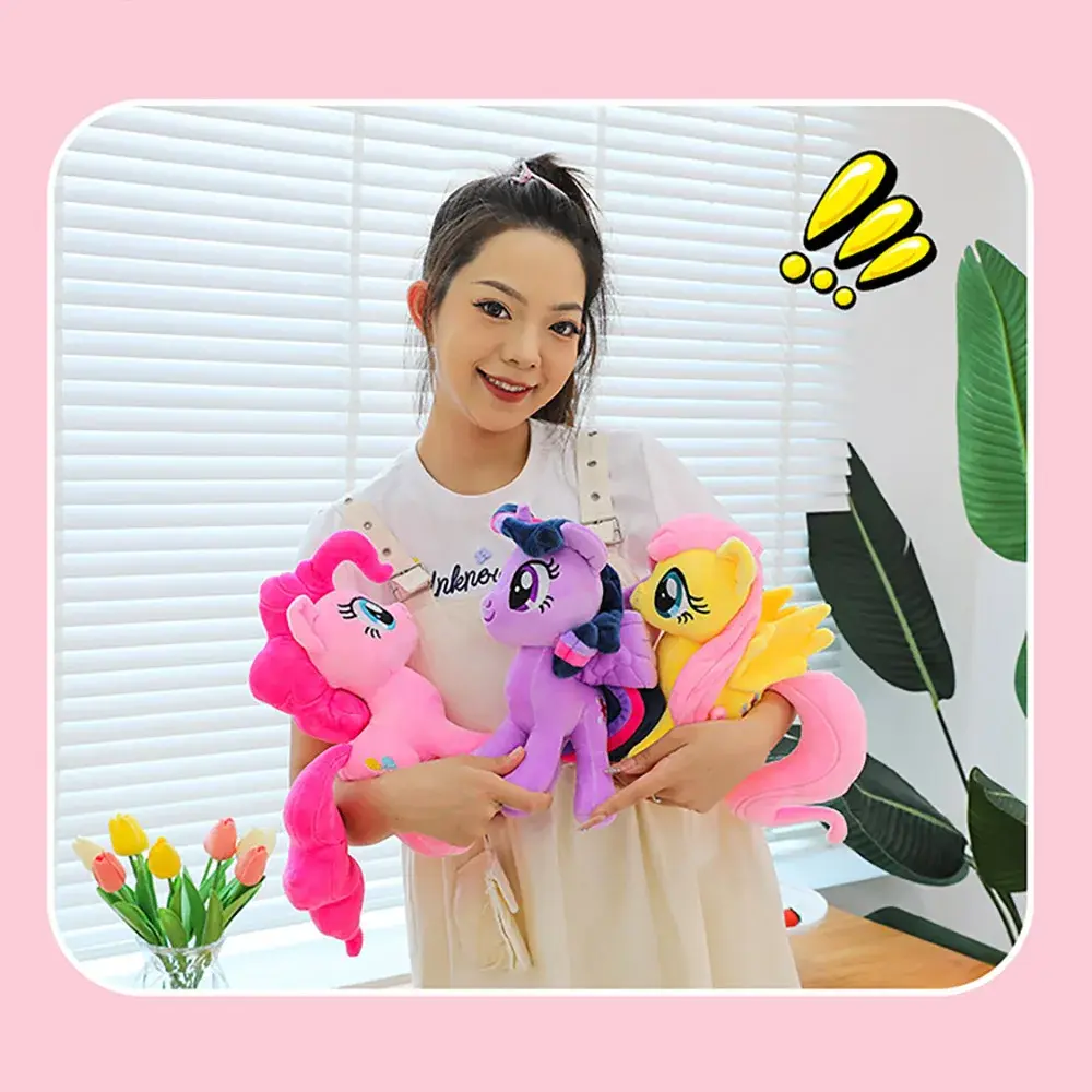 30CM My Little Pony Kawaii Plush Toys Pinkie Pie Fluttershy Twilight Sparkle Soft Stuffed Dolls Ornaments Plushie Gifts For Kids