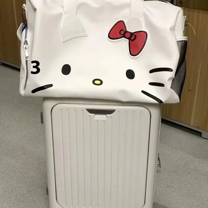 sanrio Hello Kitty Cartoon Large Bag shoulder Leather PU Portable Gym Bag Crossbody Large Capacity Travel Bag Personality