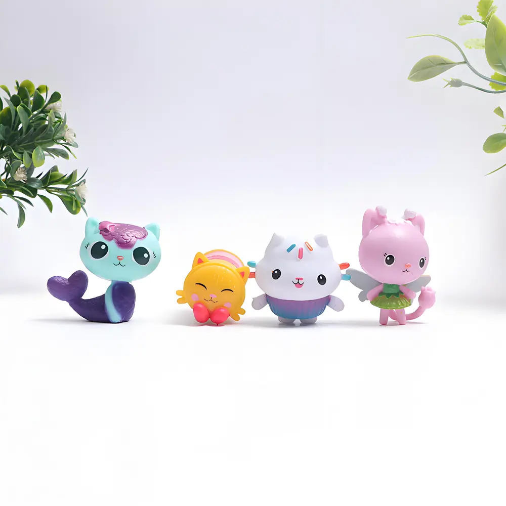 13pcs Gabby Dollhouse Anime Figure Toy Smiling Car Cat Hug Gaby Girl Dolls Mercat Cartoon Action Figure Kids Xmas Birthday Gifts