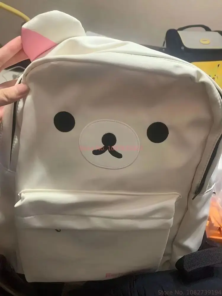 Kawaii Cute Bear Rilakkumas Backpack Large Capacity Anime Cartoon Backpack Stylish Student School Bag Shoulder Bags Schoolbag