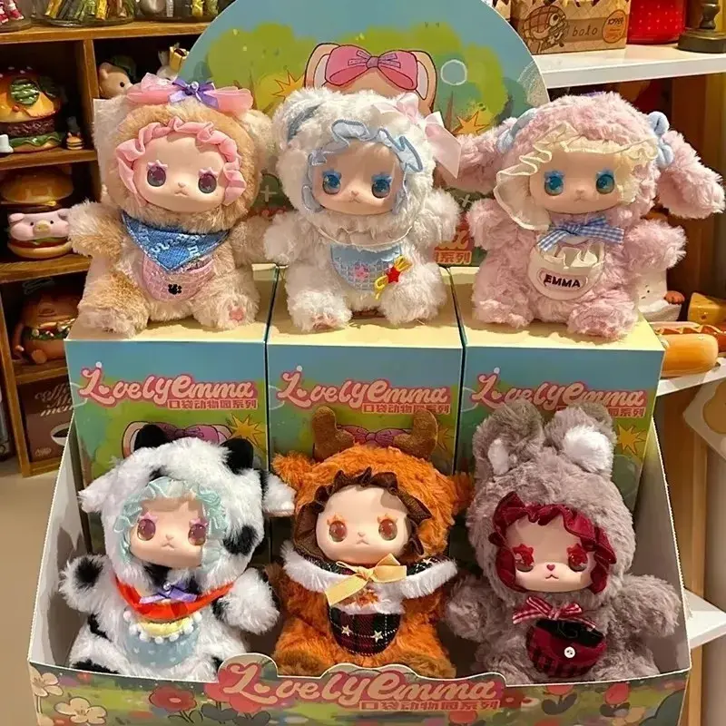 Lovely  Emma Pocket Zoo Series Plush Vinyl Blind Box Cute Car Doll Soothing The Doll Ornament Girl Surprise Toy Festival Gift