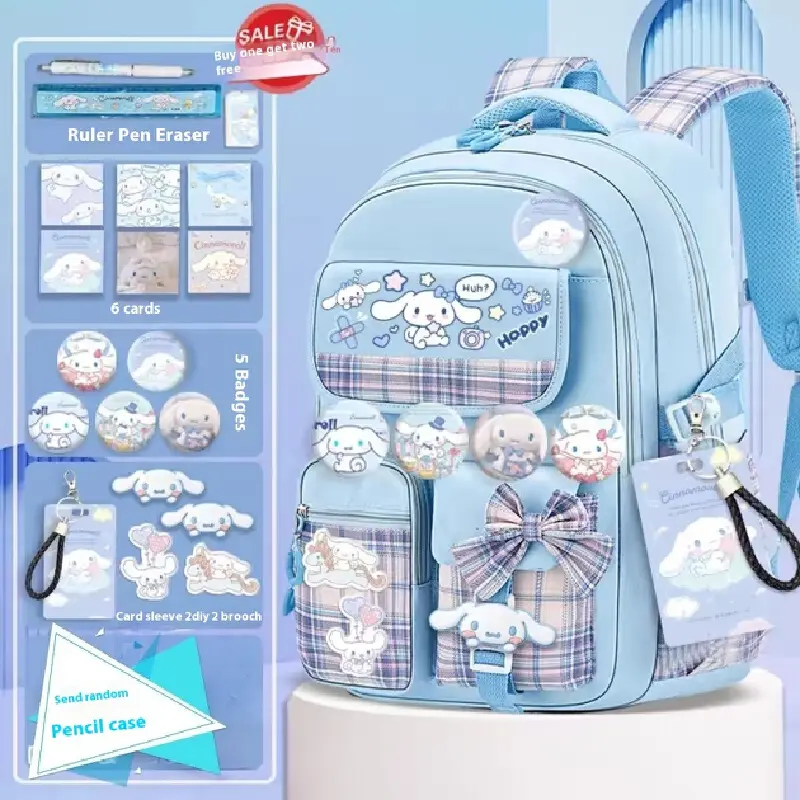 Yuguigou Kulomi backpack for female elementary school students in grades one, two, three, to six, large capacity spine protectio