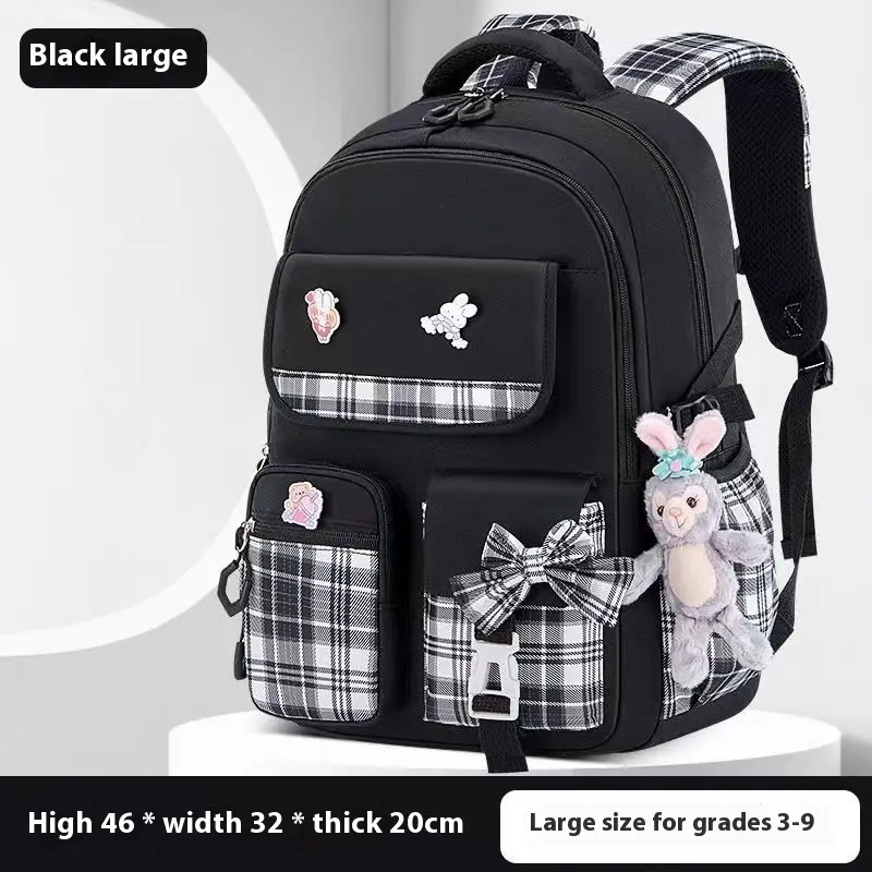 Yuguigou Kulomi backpack for female elementary school students in grades one, two, three, to six, large capacity spine protectio
