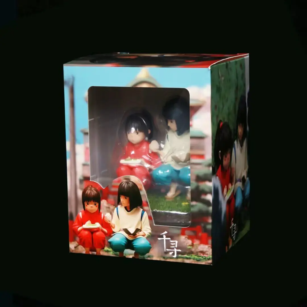 bandai Hayao Miyazaki Anime 2d Merchandise: Chihiro Meets Haku Onigiri Scene Desktop Display Figurines