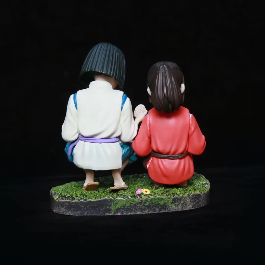 bandai Hayao Miyazaki Anime 2d Merchandise: Chihiro Meets Haku Onigiri Scene Desktop Display Figurines