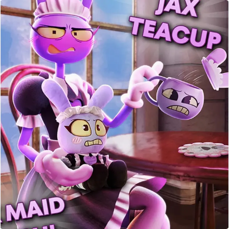 Maid Jax Plush Dolls Cotton Rabbit Doll Gaming Peripherals Male Doll Soft Doll Cute Room Decoration Toys Kids Birthday Gifts