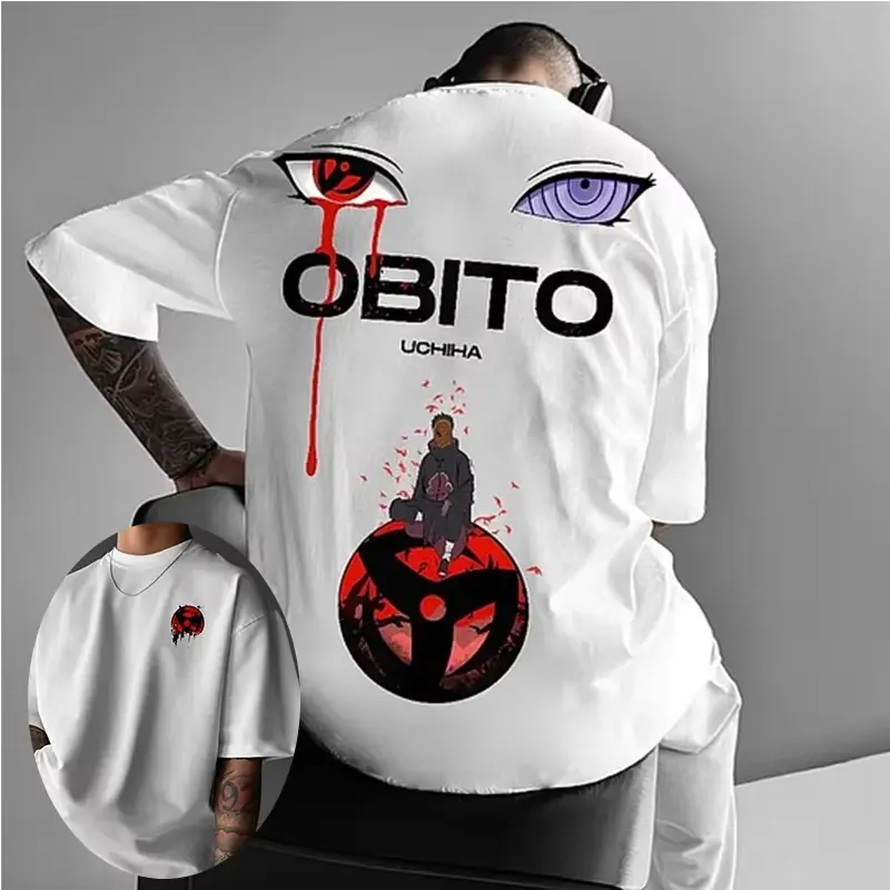 Naruto Sasuke Jiraiya Anime Summer Men's T-shirt Japanese Print Cotton Loose Cotton T-shirt Daily with Casual Short Sleeves Tops