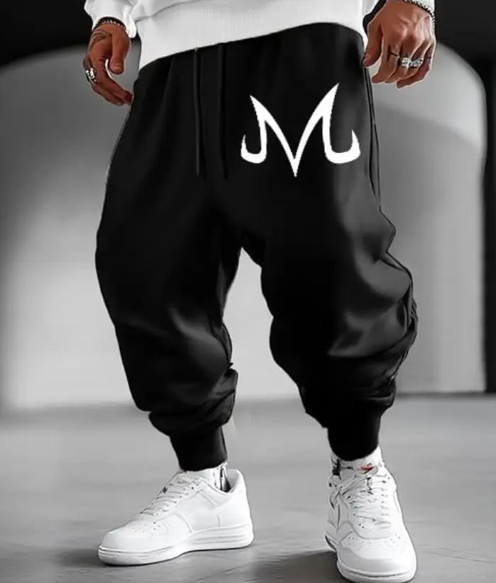 Anime Dragon Ball Men's Loose Jogging Streetwear Summer Casual Pants Dark Printed Breathable Cotton