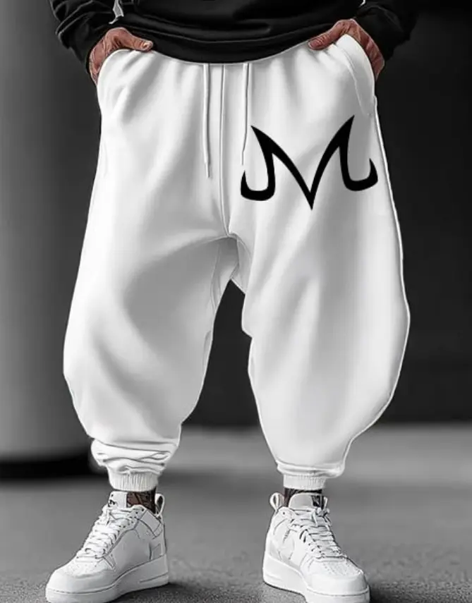 Anime Dragon Ball Men's Loose Jogging Streetwear Summer Casual Pants Dark Printed Breathable Cotton