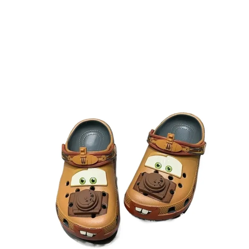 Funny Mater Summer Slippers Cute Cartoon Lightninged McQueens Waterproof Slippers Cosplay Outdoor Sandals Ankle-Wrap EVA Shoes