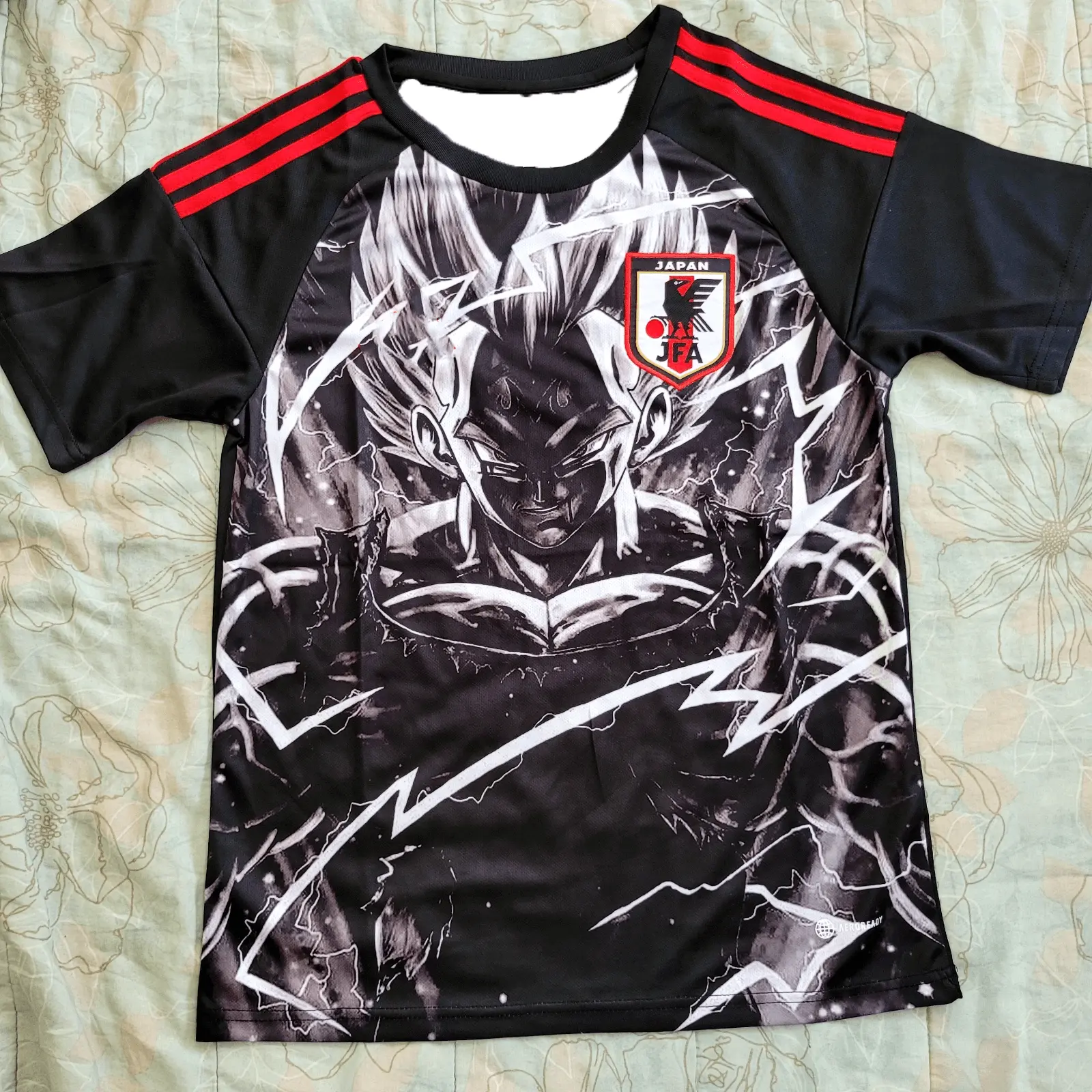 2025 Summer Japanese Football Suit Super Saiyan Vegeta Dragon Ball Anime Edition Men and Women Sports T-shirt Quick Drying