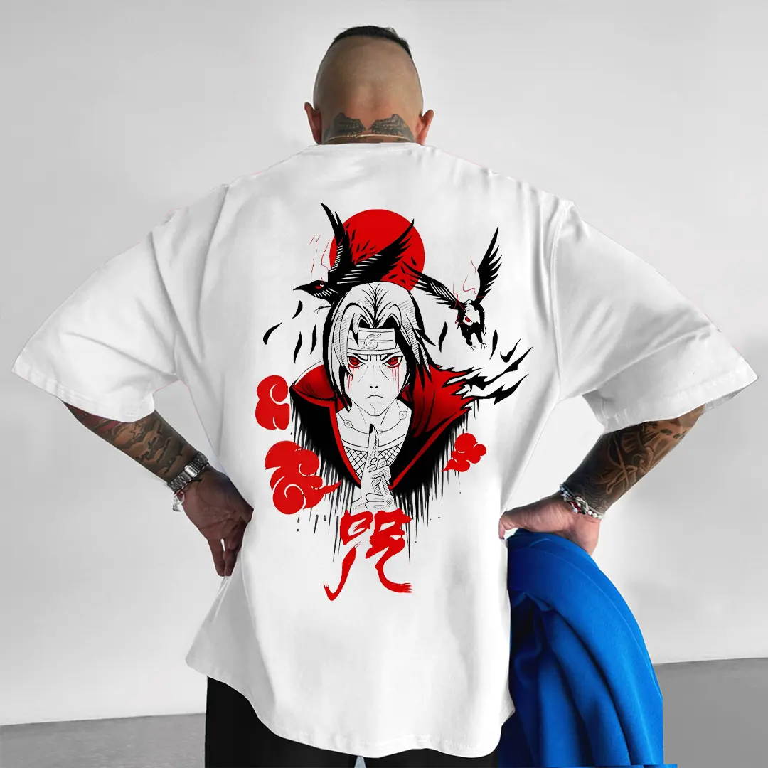 Naruto Uchiha Summer New Fashion Pure Cotton Men's and Women's T-shirt High Street Cool Y2K Summer Anime Figure Cosplay