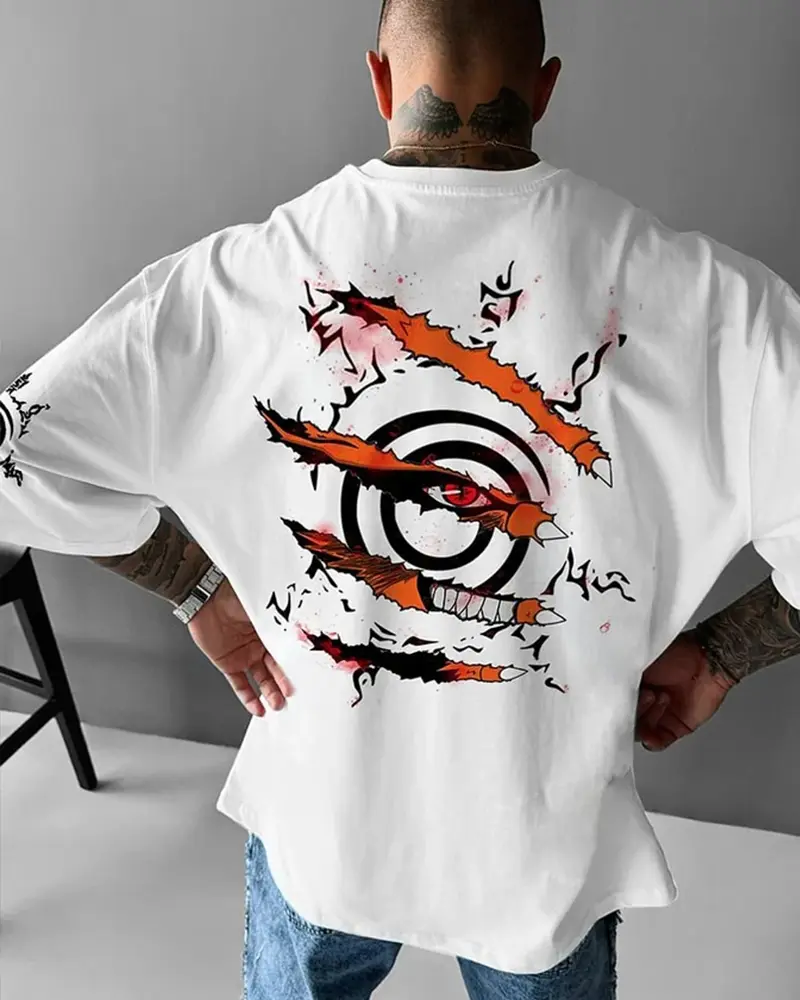 Naruto Uchiha Summer New Fashion Pure Cotton Men's and Women's T-shirt High Street Cool Y2K Summer Anime Figure Cosplay