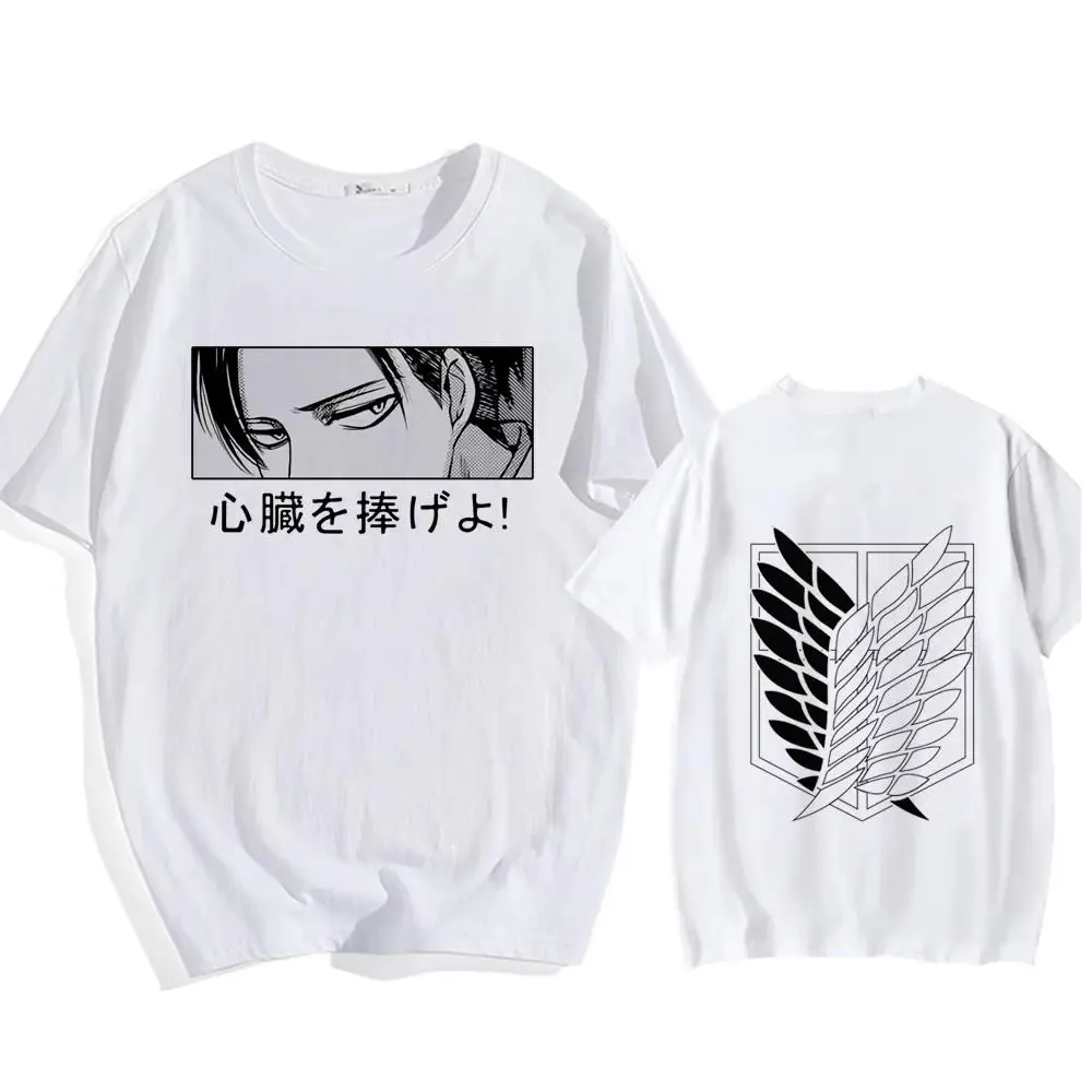 Attack on Titan Streetwear Men's T Shirt Eren Yeager Shingeki No Kyojin  Anime Summer Cotton Women Tops Tees Casual High Quality