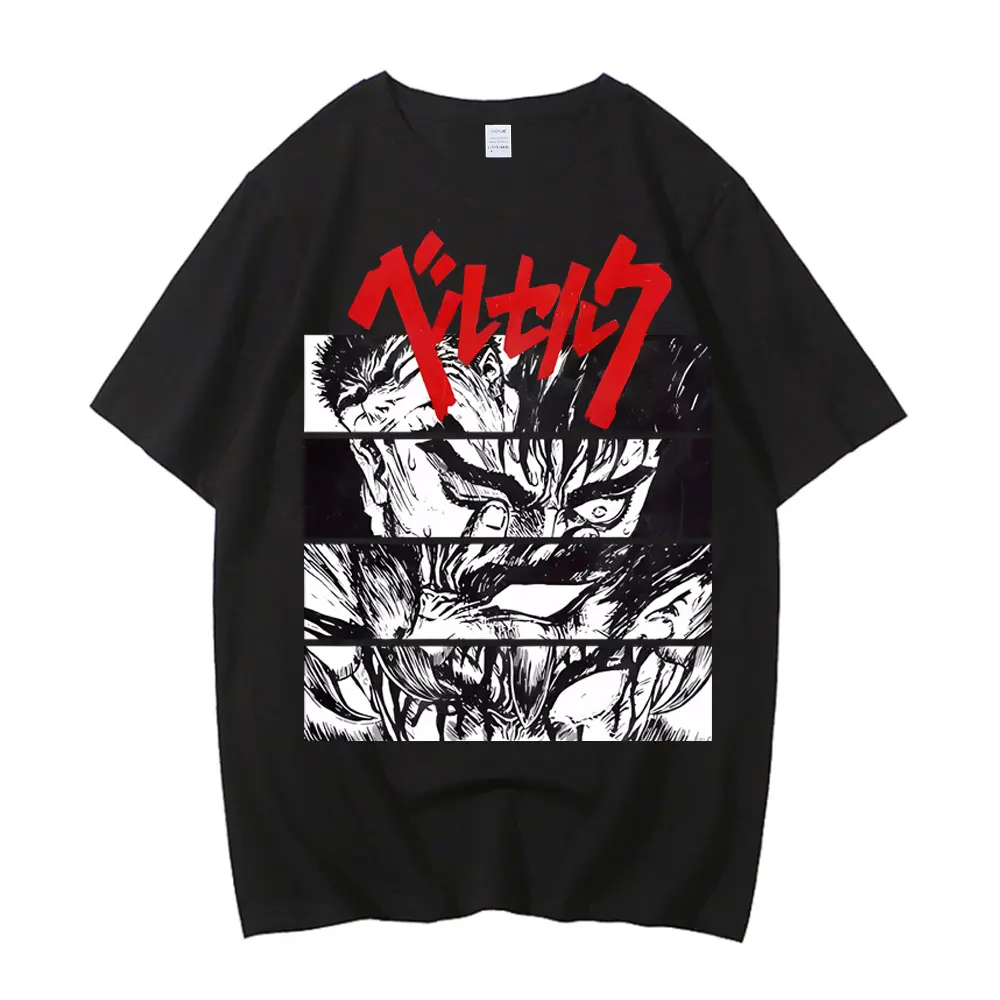 Japanese Anime Berserk Tshirt Summer Men Women High Quality Cotton Short Sleeve T Shirt Print T-shirt Tops Sword Wind Legend Tee
