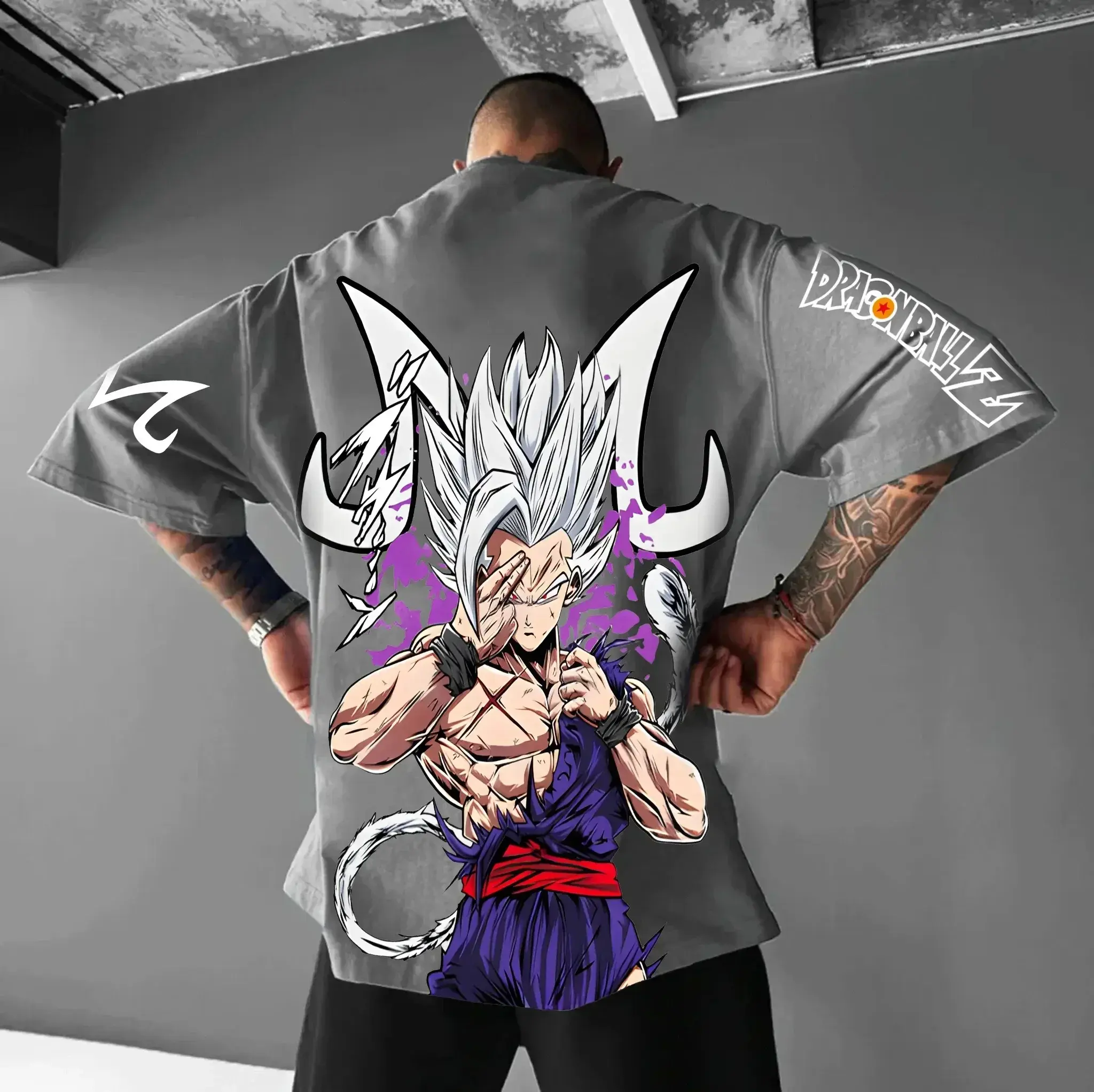 Dragon Ball Costume Anime Goku Black Super Saiyan Print Summer Clothing Men's Short Sleeve T-shirt Y2K High Street Fashion