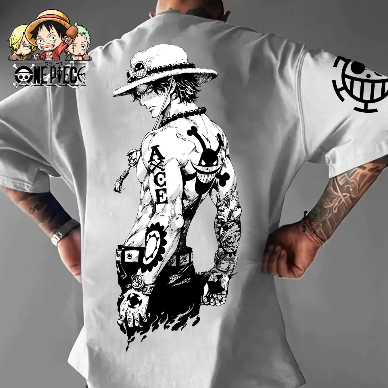 One Piece Luffy Anime Print Graphic T Shirts Man Summer Y2k Clothes Cotton Casual Oversized Short Sleeve Tee Tops Street Trend