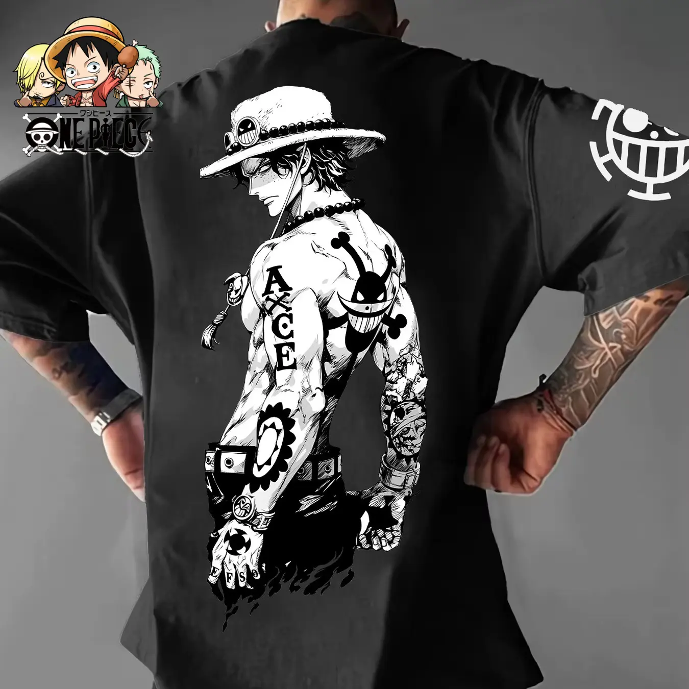 One Piece Luffy Anime Print Graphic T Shirts Man Summer Y2k Clothes Cotton Casual Oversized Short Sleeve Tee Tops Street Trend