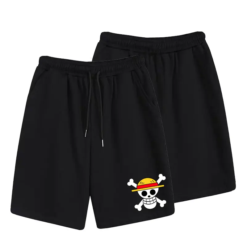 One Piece Anime Casual Men's and Women's Shorts Summer Slightly Elastic High-quality Pure Cotton Sports Shorts Children's Shorts