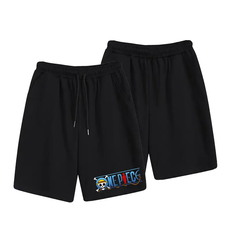 One Piece Anime Casual Men's and Women's Shorts Summer Slightly Elastic High-quality Pure Cotton Sports Shorts Children's Shorts