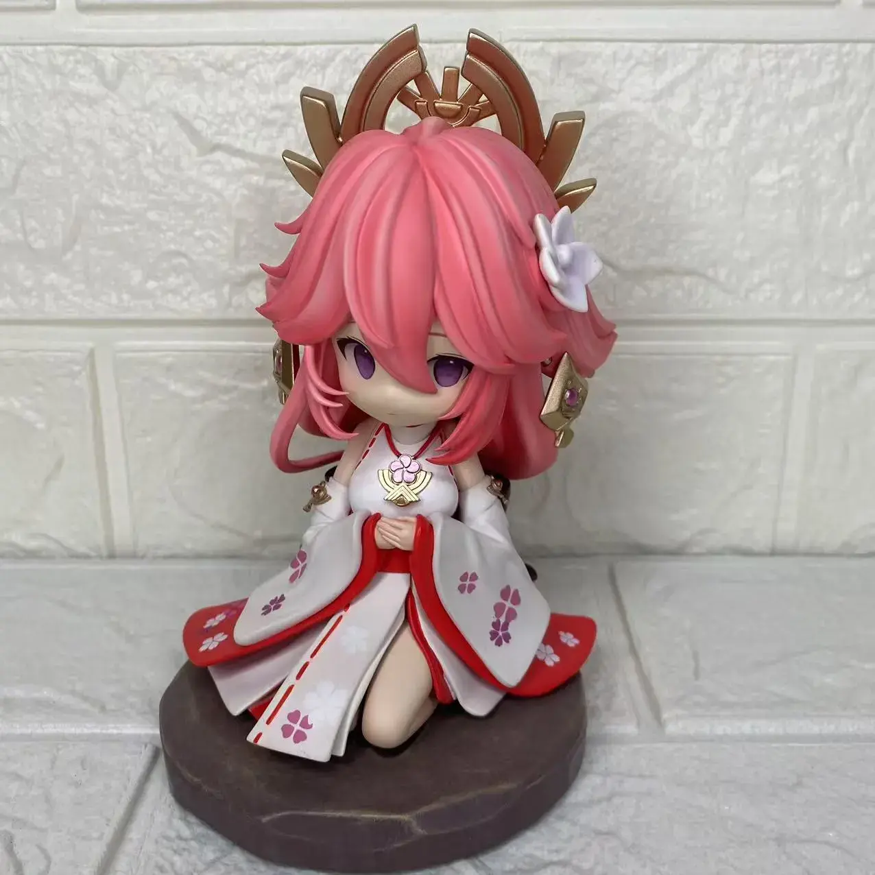 Genshin Impact Figurine Sangonomiya Kokomi Figure Yae Miko Anime Figures Q Version Pvc Models Toy Decoration Kids Birthday Gift
