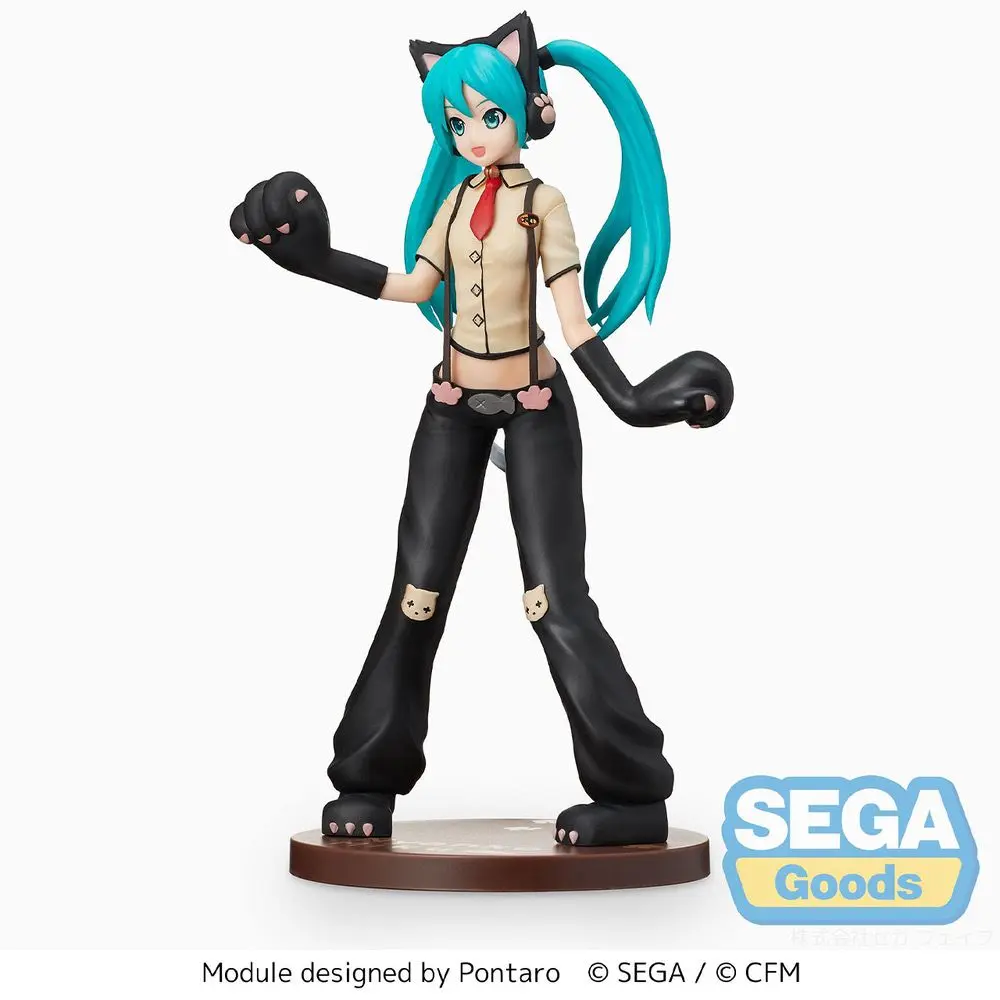 Genuine Sega Spm Hatsune Miku Project Diva Cat Version Figure Prize Model Collectible Statue Customized Decoration Birthday Gift