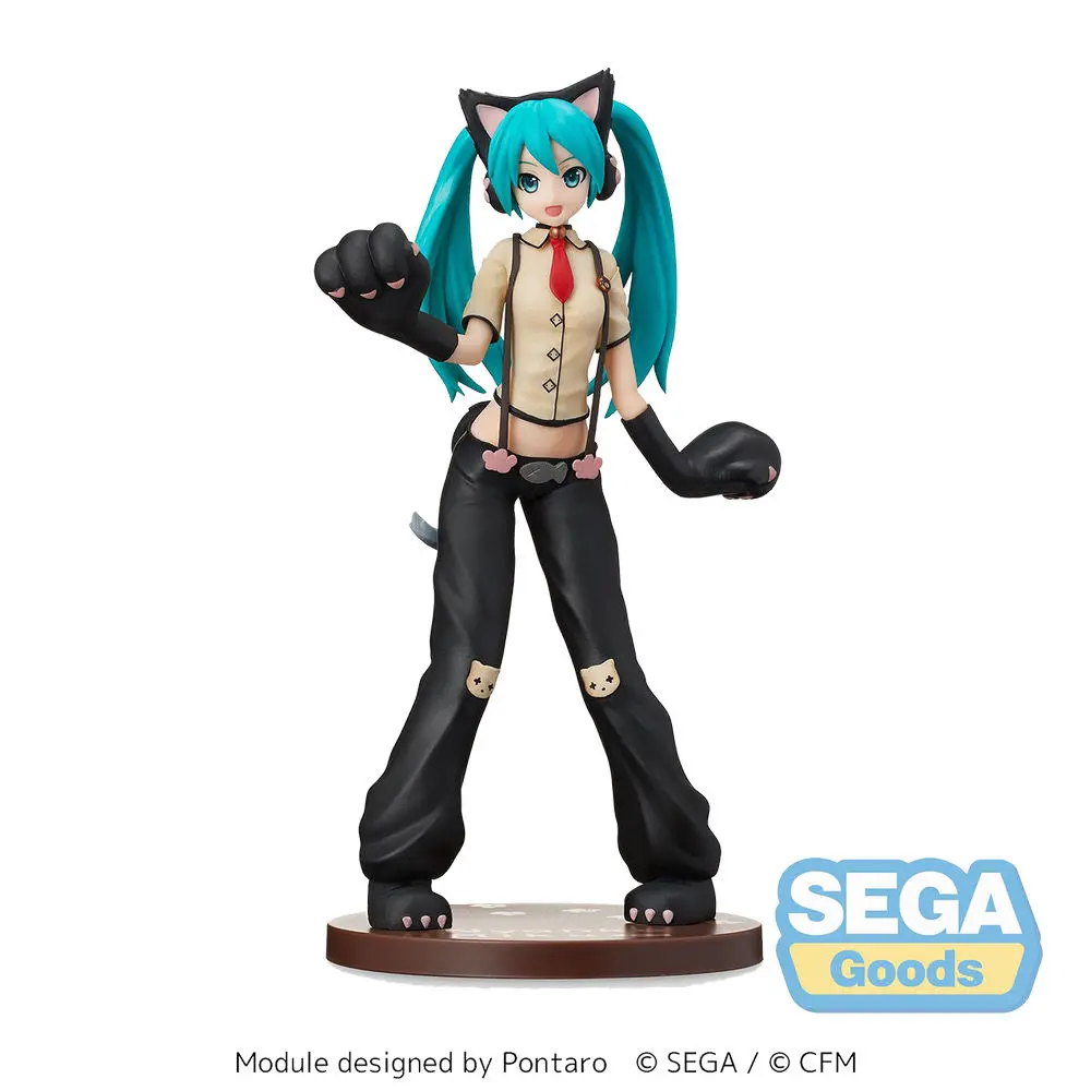 Genuine Sega Spm Hatsune Miku Project Diva Cat Version Figure Prize Model Collectible Statue Customized Decoration Birthday Gift