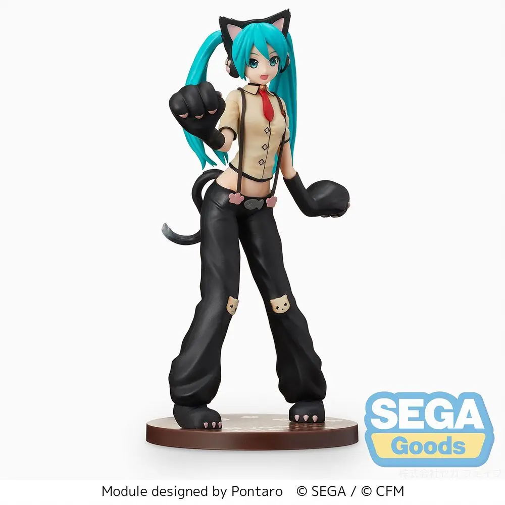 Genuine Sega Spm Hatsune Miku Project Diva Cat Version Figure Prize Model Collectible Statue Customized Decoration Birthday Gift