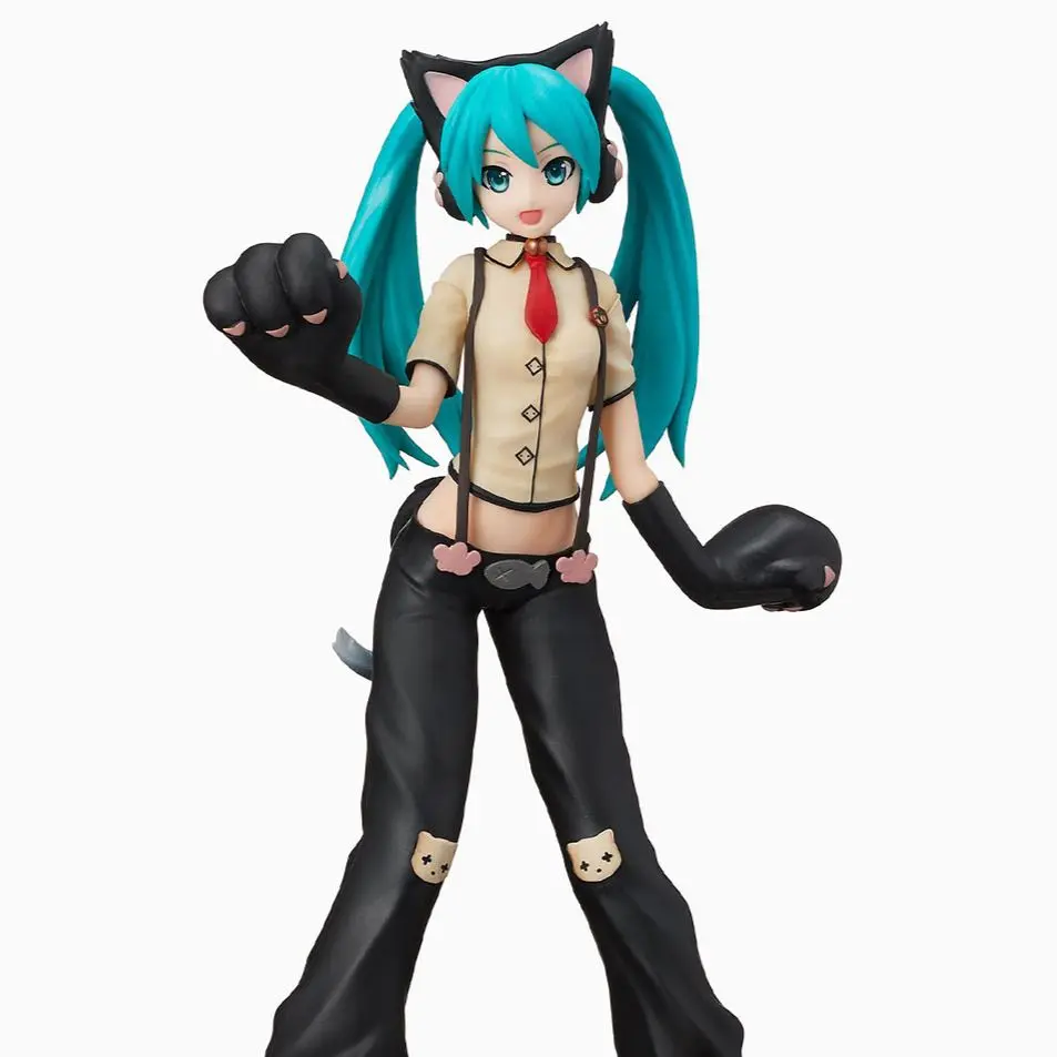 Genuine Sega Spm Hatsune Miku Project Diva Cat Version Figure Prize Model Collectible Statue Customized Decoration Birthday Gift