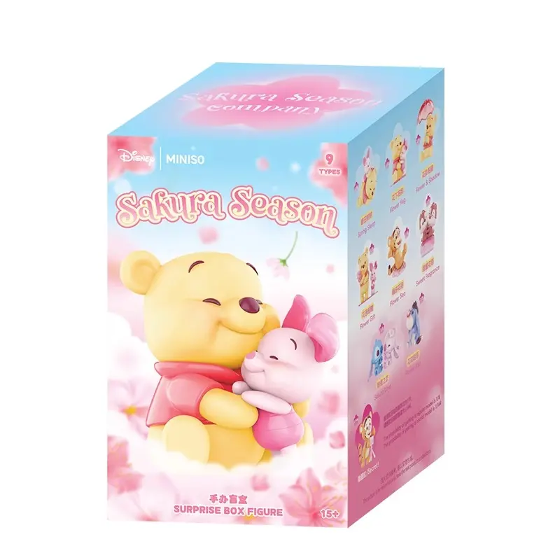 New Genuine Miniso Winnie The Pooh Blind Box Spring Honey Language Series Sakura Season Mystery Box Collection Customized Gifts