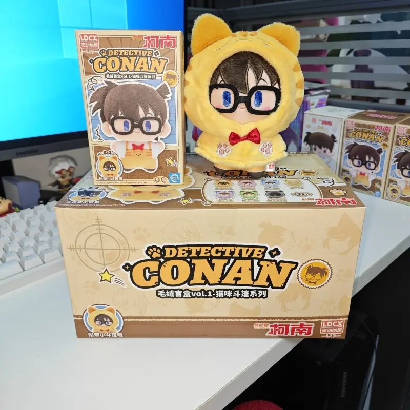 Toys Detective Conan Cat Cape Series Blind Box Plush Bento Pendant Anime Figure Collection Model Kawaii Custom Doll Toy
