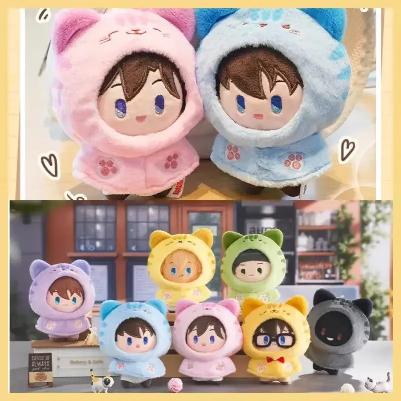 Toys Detective Conan Cat Cape Series Blind Box Plush Bento Pendant Anime Figure Collection Model Kawaii Custom Doll Toy