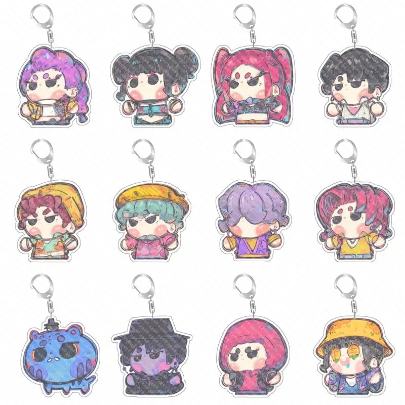 Cartoon Huntr-X Acrylic Pendant K-Pop Demon Hunters Preorder Keychain - Fan Art Self Made Acrylic Charm Game Collection Toy