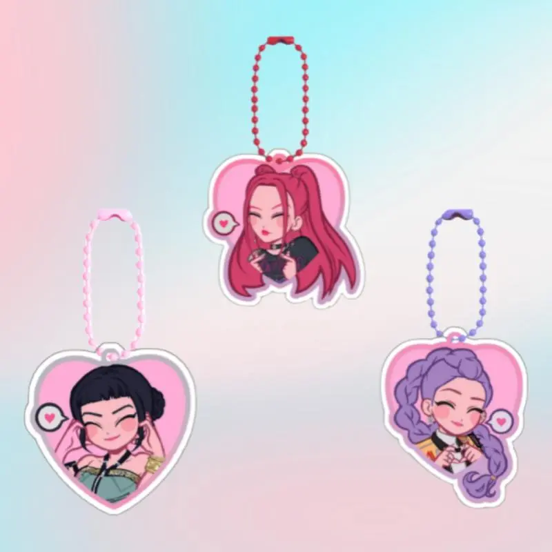 Cartoon Huntr-X Acrylic Pendant K-Pop Demon Hunters Preorder Keychain - Fan Art Self Made Acrylic Charm Game Collection Toy