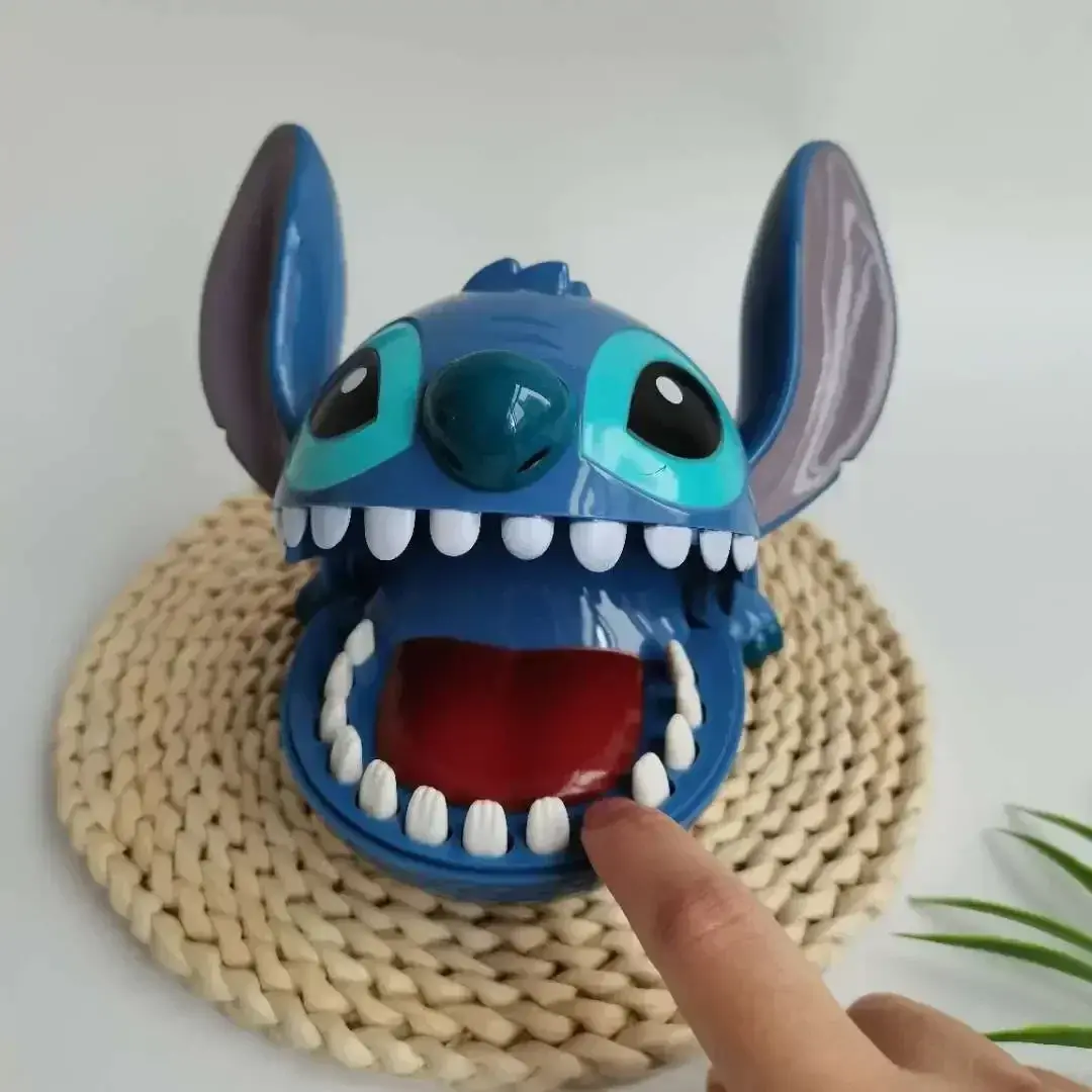 Stitch Bite Finger Toy - Funny Dentist Push Teeth Game, Cute Anime Model Figure, Kids Birthday Gift & Baby Toy Collection