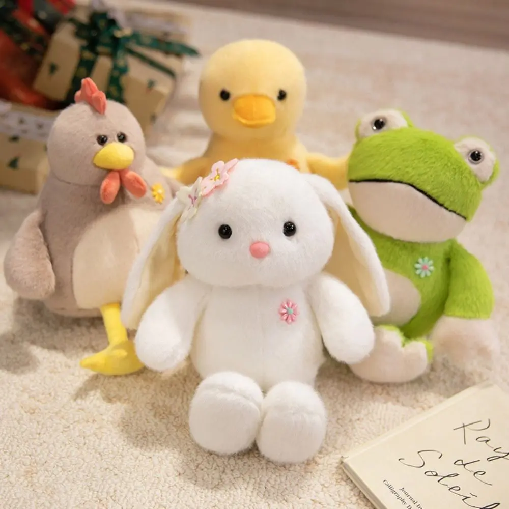 Simulation Yellow Chick Plush Toys Soft Collection Hug Animal Stuffed Doll Cartoon Fluffy Frog Plush Stuffed Toy