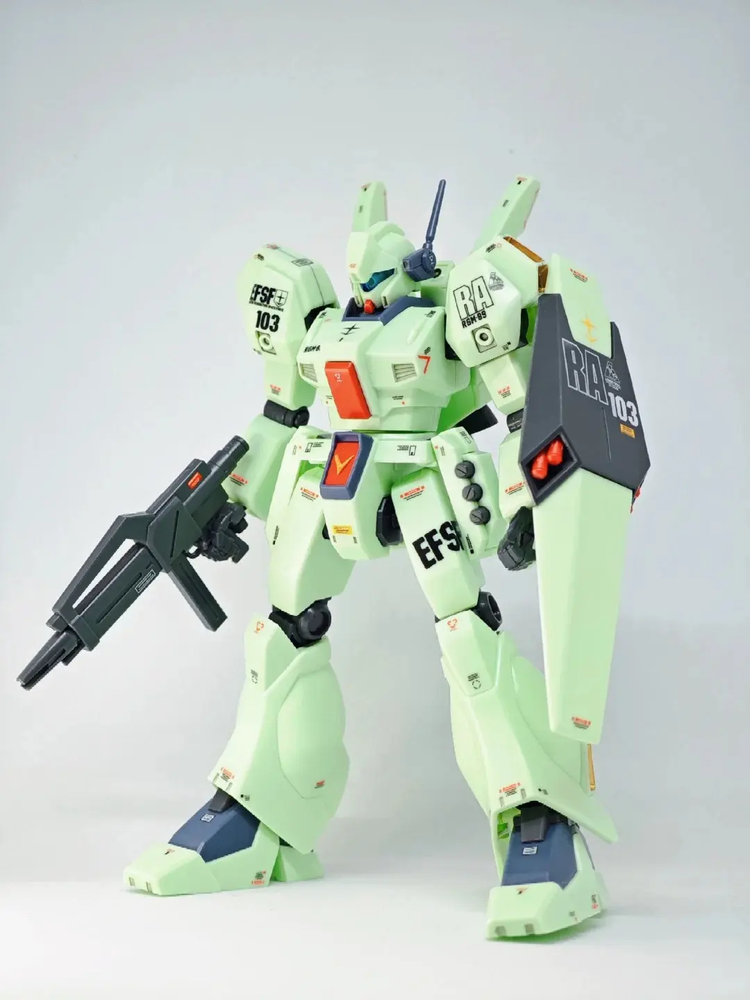 JIRUI Model HG 1/144 Assembly Model Kit RGM-89 JEGAN Collection Action Figures Robot Plastic Model Kits Hobby Kids Toys