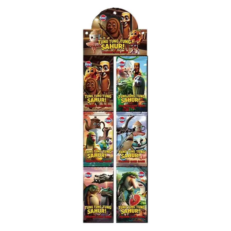 72/144/288pcs Anime Tung Tung Tung Sahur Figure Collection Card Battle Carte Board Game Brainrot Tung Sahur Trading Card Toy