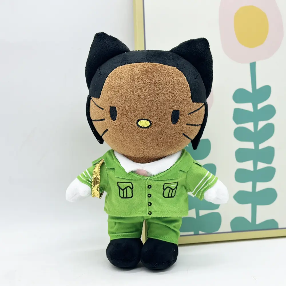 26cm Tyler The Creator Hello Kitty With Green Suit Clothes Plush Doll Figure Stuffed Toys Cute Boys Girls Fans Collect Gifts