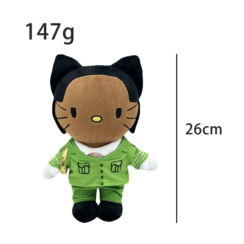 26cm Tyler The Creator Hello Kitty With Green Suit Clothes Plush Doll Figure Stuffed Toys Cute Boys Girls Fans Collect Gifts