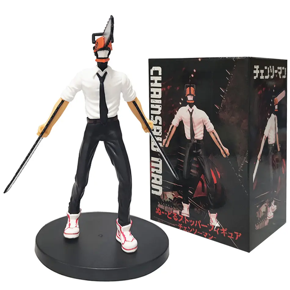Anime Chainsaw Man Figure 2pcs Set Denji Action Figural 14-17cm Car Decoration Doll PVC Model Collection Toys Children Gifts