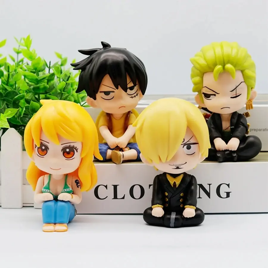 9.5cm ONE PIECE Anime Figure Look Up Luffy/Zoro Action Figure Q Version Kawaii Nami/Sanji Figurine PVC Model Collection Toys