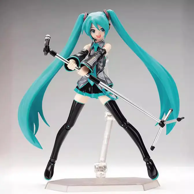 New 15cm Hatsune Miku Anime Girl Figure Figma 014 Virtual Singer Miku Joint Movable Model Statue Kids Toys Doll Collection Gifts