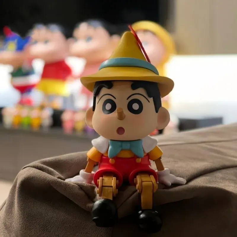 Puppet Crayon Shin-chan Figurine Cosplay Pinocchio Series Blockhead Anime Figure Ornament Action Model Collection Birthday Gifts
